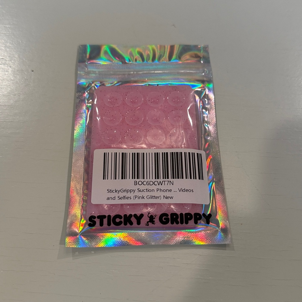 NWT Sticky Grippy in pink glitter